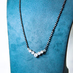 SIlver Solitaire Crescent AD studded Mangalsutra