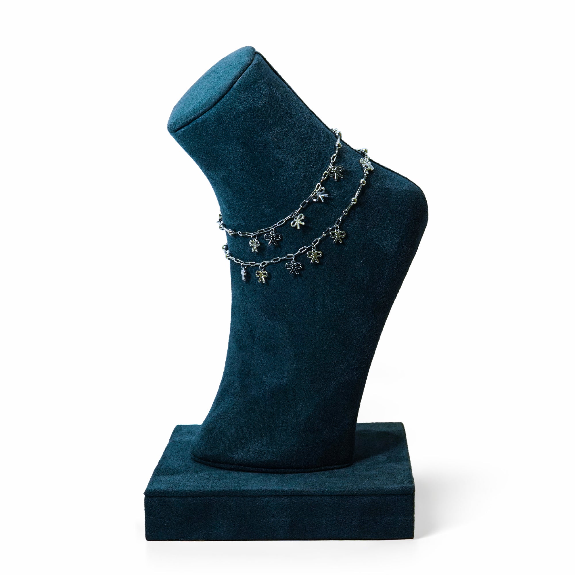 Silver Whispering Knot Anklets