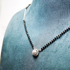 Silver Cluster Pave Halo Mangalsutra