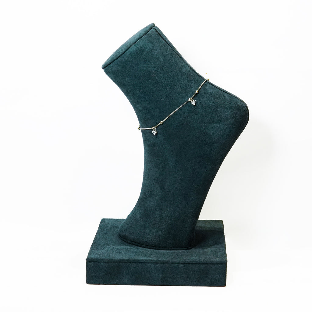 Silver Ethereal Heart Anklet