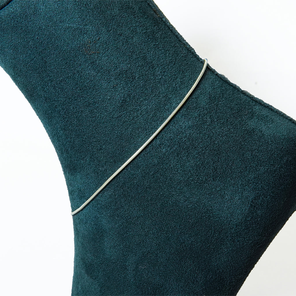 Silver Minimalist Silk Single Anklet