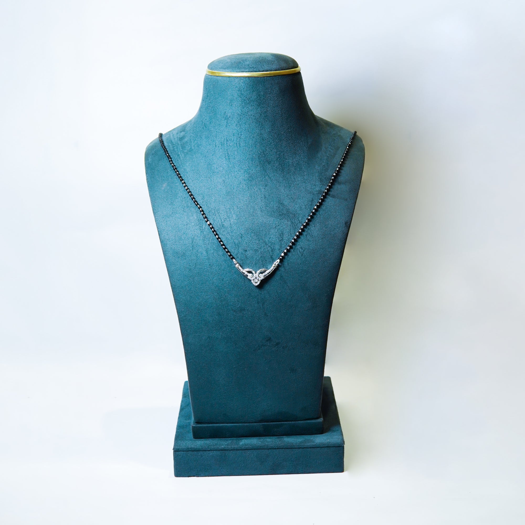 Luminary Arc Pave Silver Mangalsutra