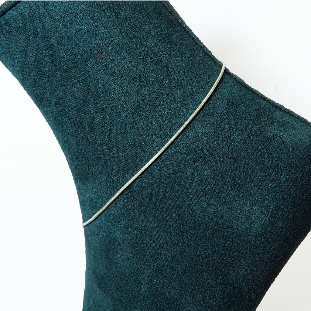 Silver Minimalist Silk Single Anklet