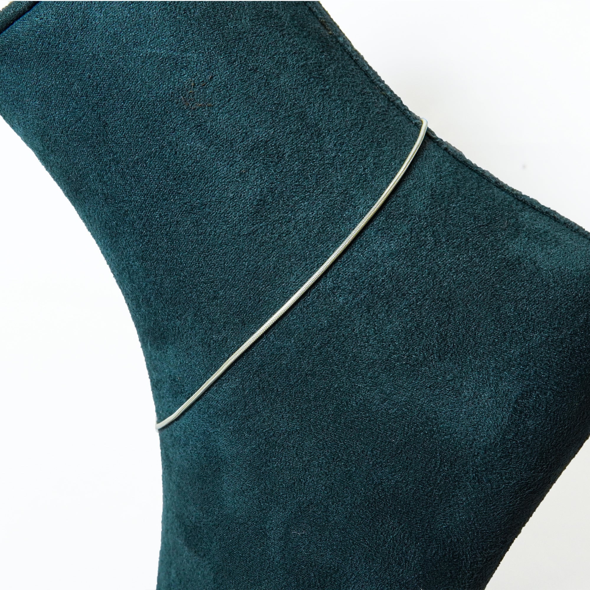 Silver Minimalist Silk Single Anklet