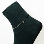 SIlver Dual Essence Heart single Anklet