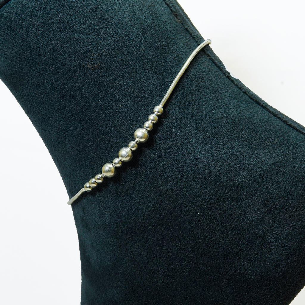 Sterling Spheres Single Anklet