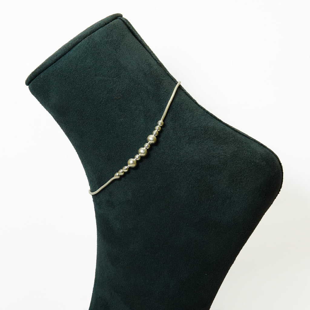 Sterling Spheres Single Anklet