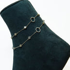 SIlver Halo Solitaire Anklets