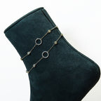 SIlver Halo Solitaire Anklets