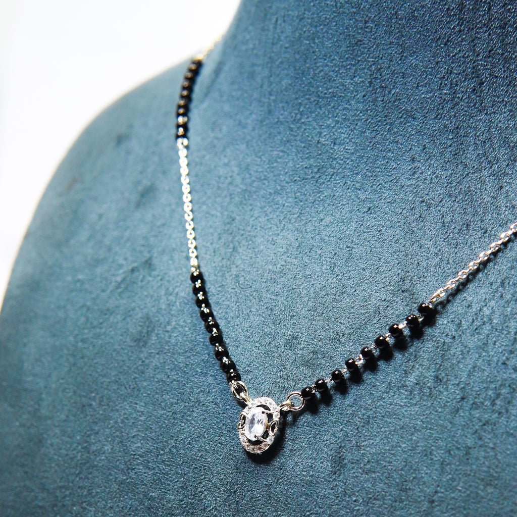 Radiant Oval Halo Mangalsutra