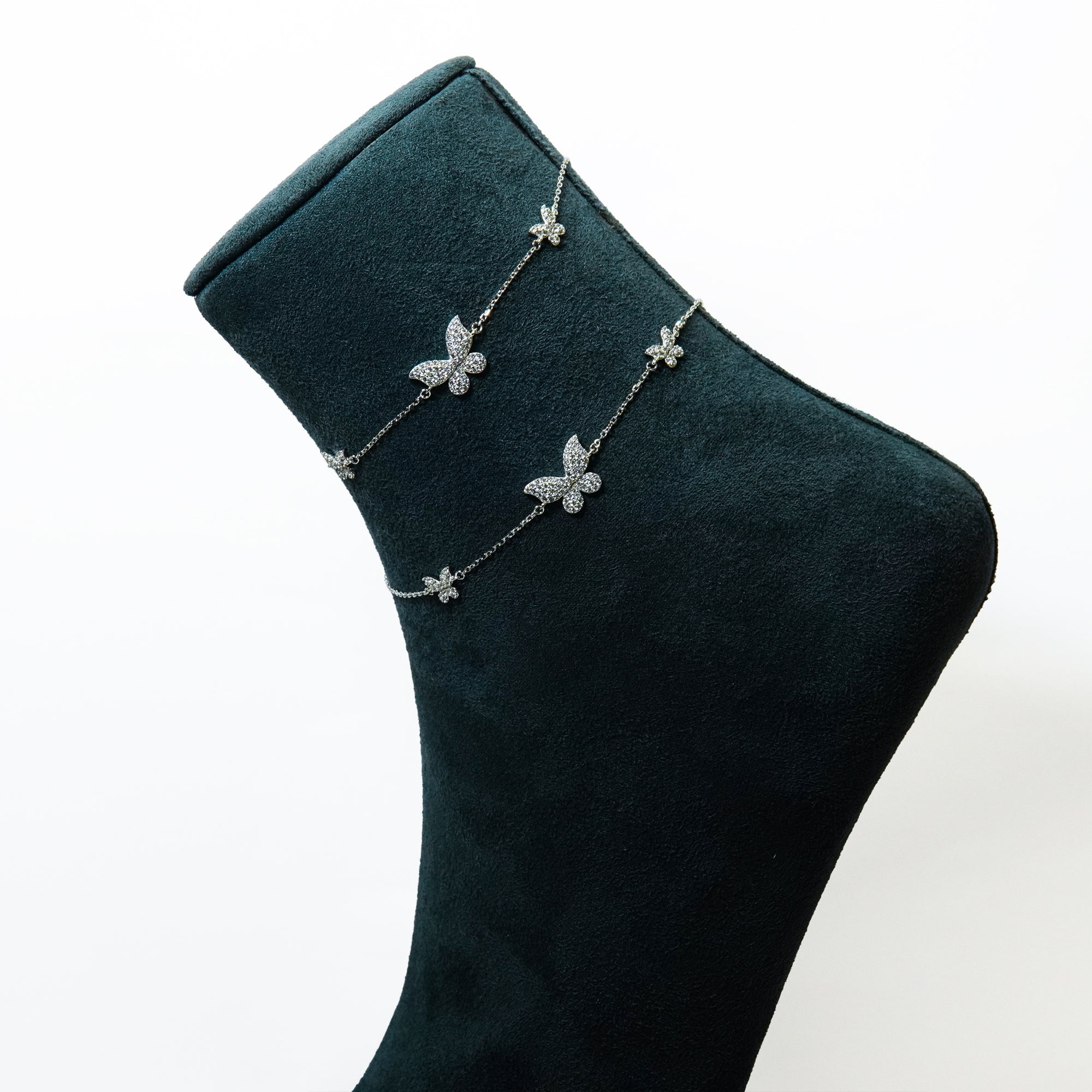 Silver Enchanted Garden Anklets