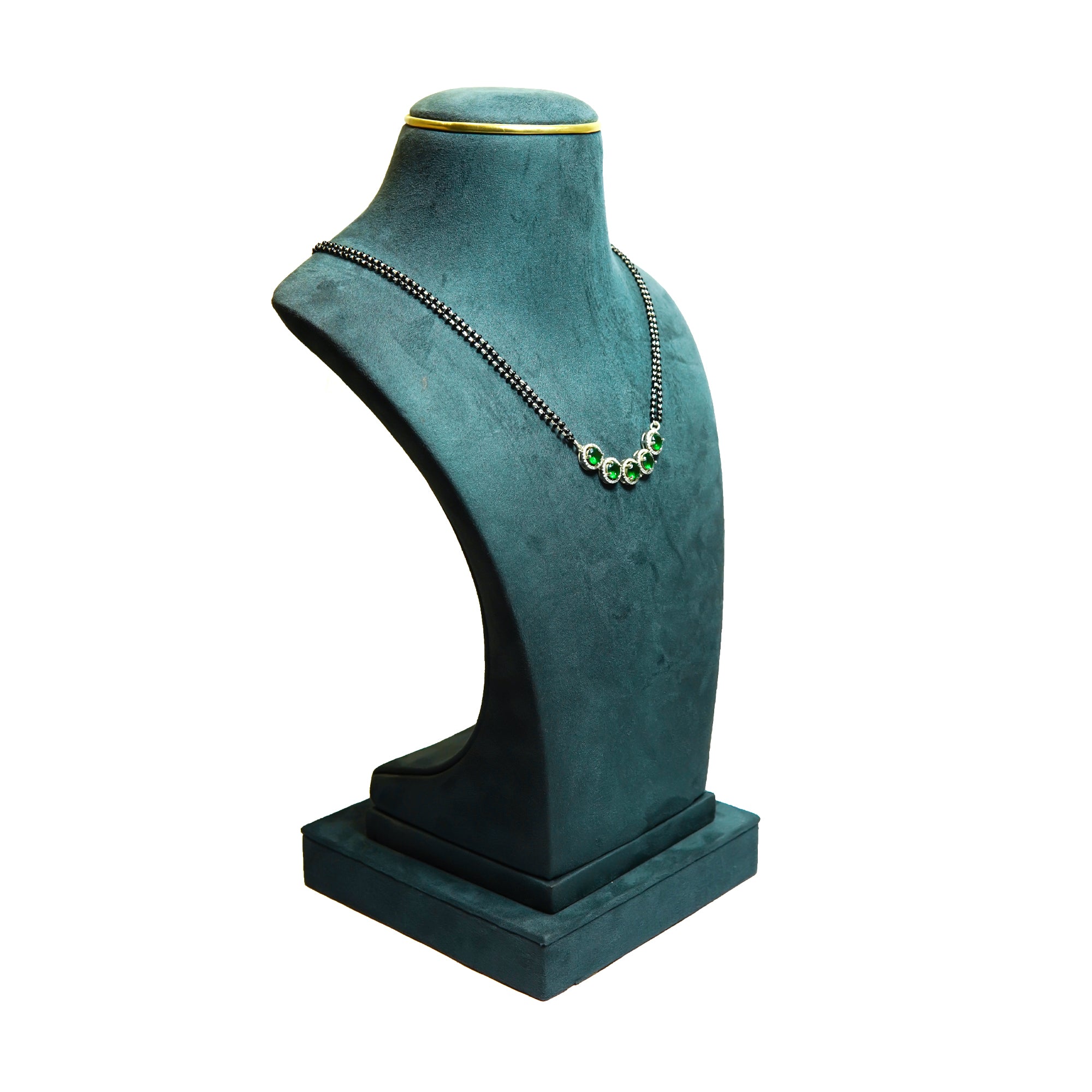 Royal Emerald Halo Mangalsutra WIth Tops