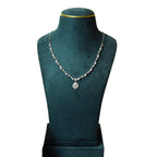 Gleaming Petal Drop Silver NecklaceSet