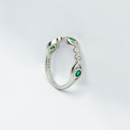 Eternity Emerald SIlver Ring