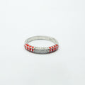 Mystical Red Enamel SIlver Ring