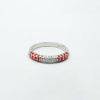 Mystical Red Enamel SIlver Ring