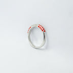 Mystical Red Enamel SIlver Ring