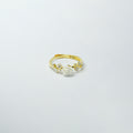 Buds & Petals Gold Polish SIlver Ring