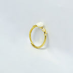 Buds & Petals Gold Polish SIlver Ring