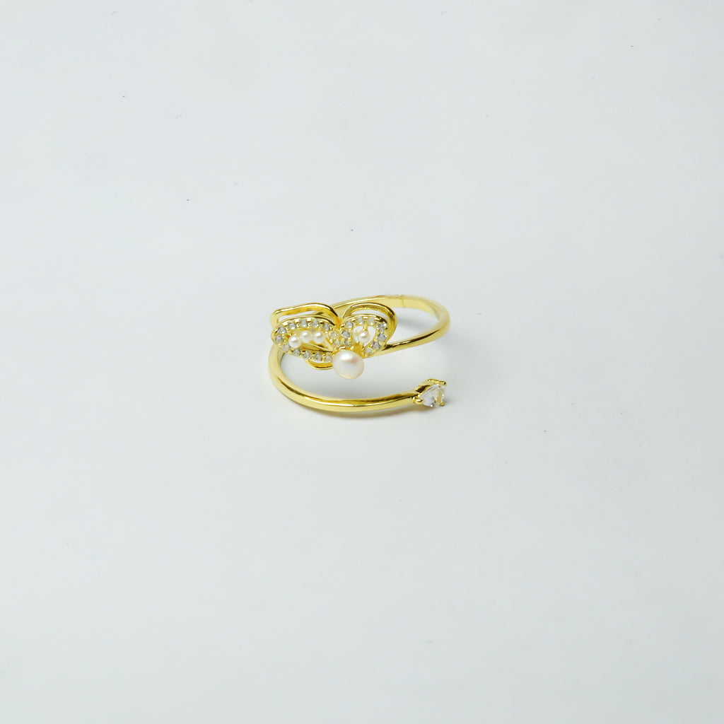 Half Butterfly Pearl open RIng