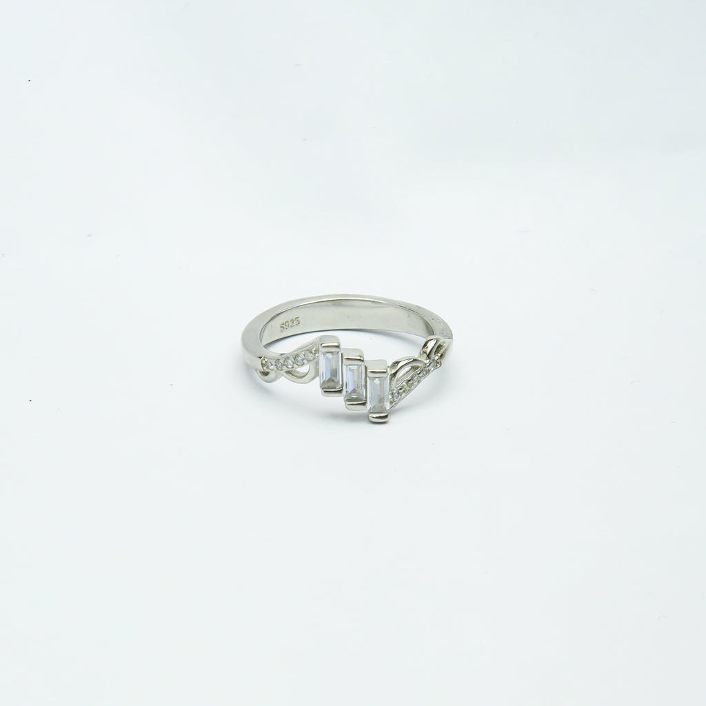 Elevated Emerald Silver Ring