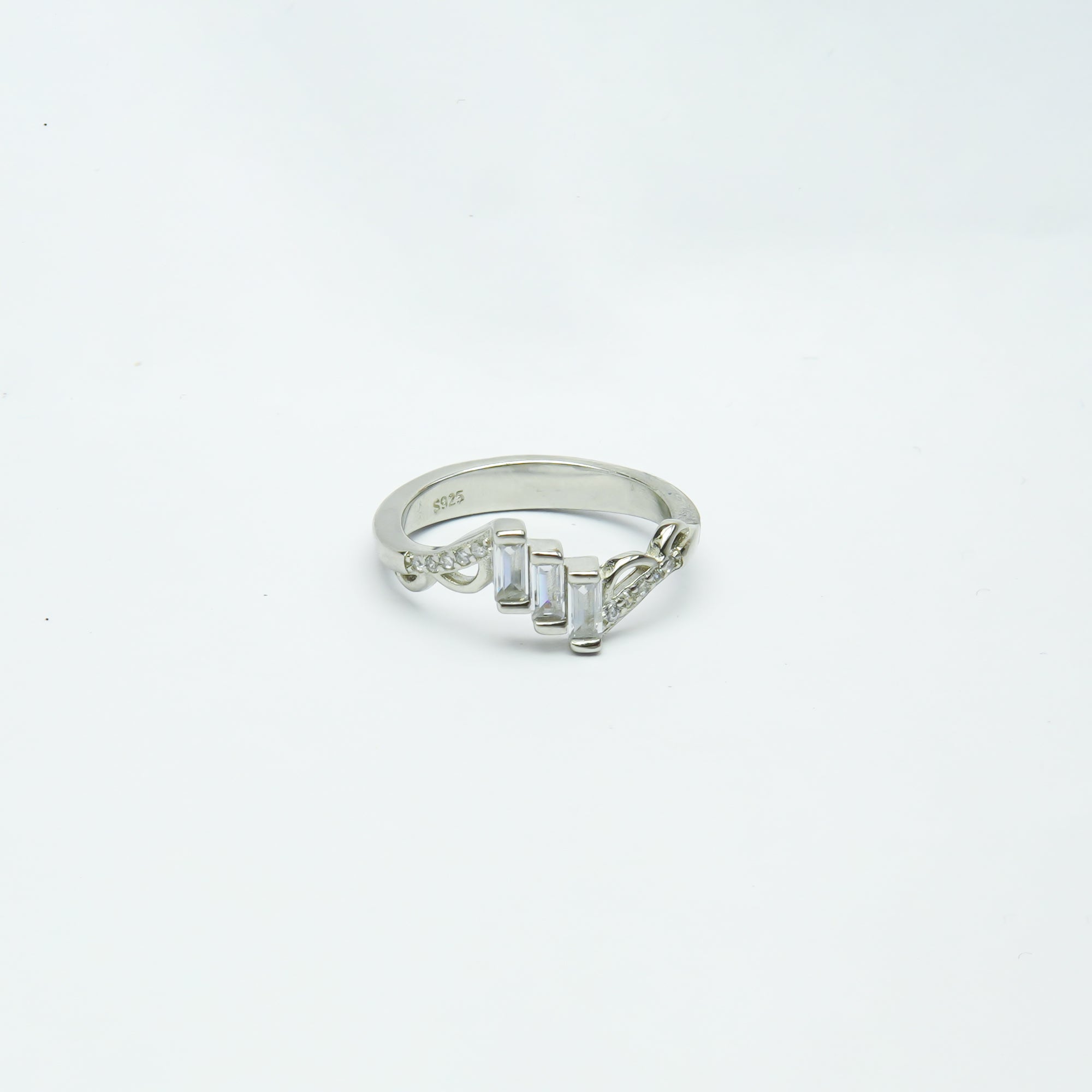 Elevated Emerald Silver Ring