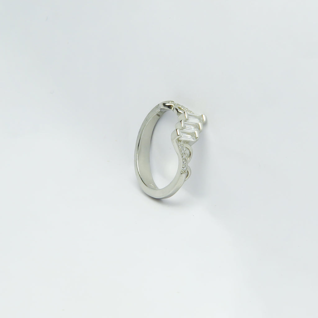 Elevated Emerald Silver Ring