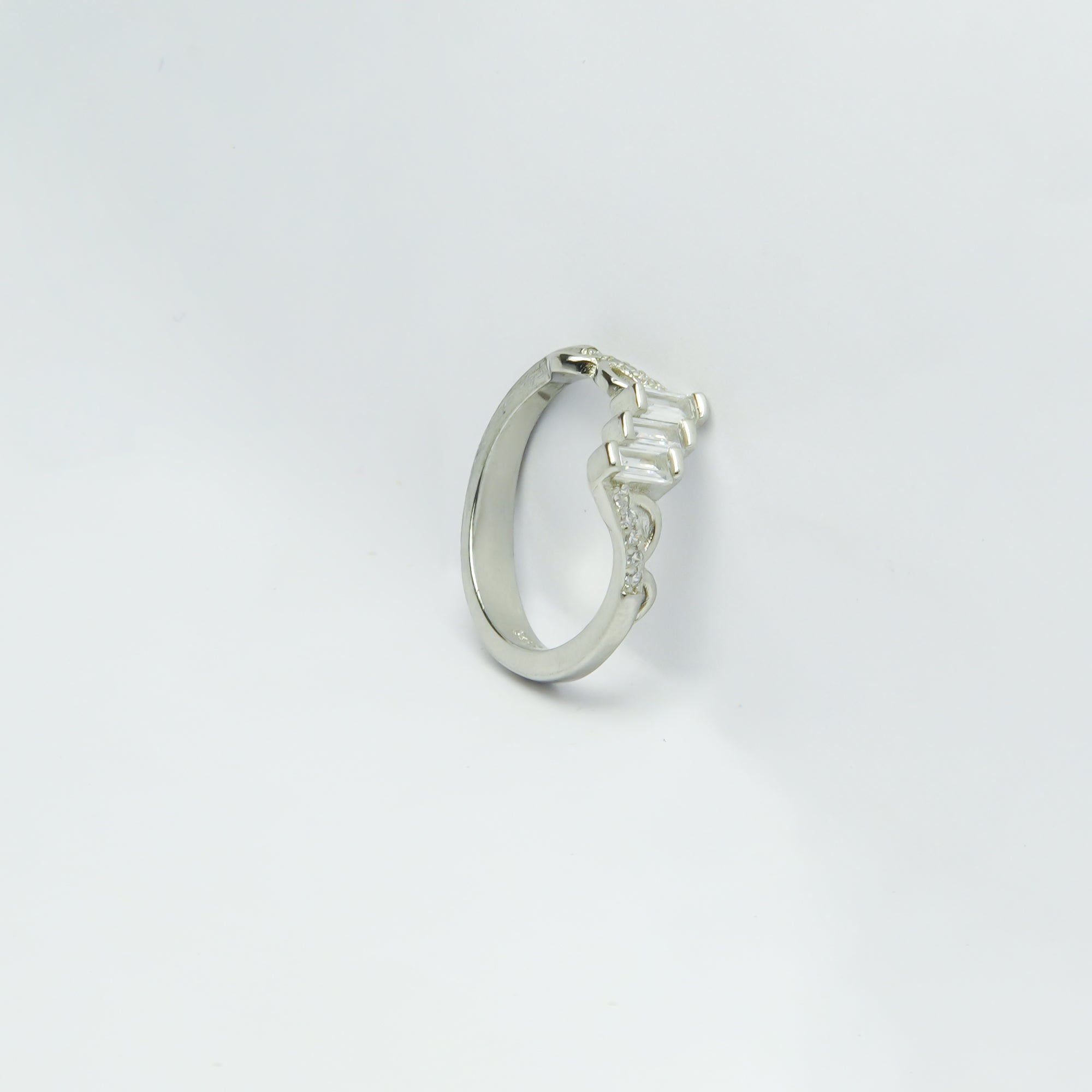 Elevated Emerald Silver Ring