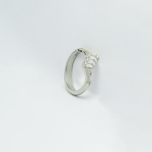 Elevated Emerald Silver Ring