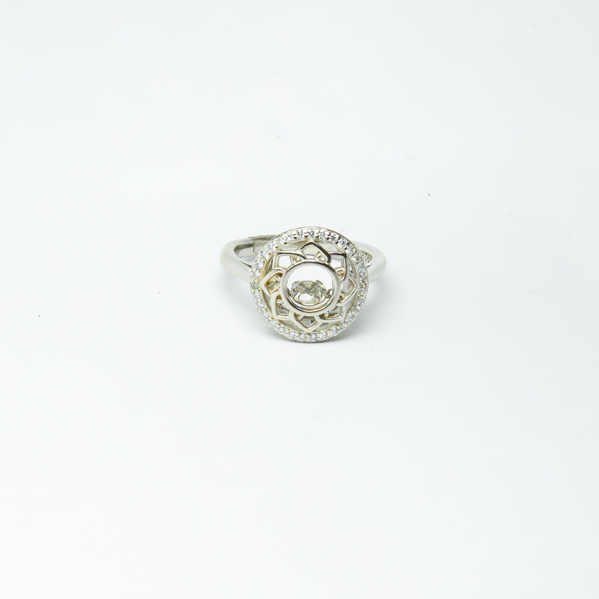 Floating Halo silver Ring