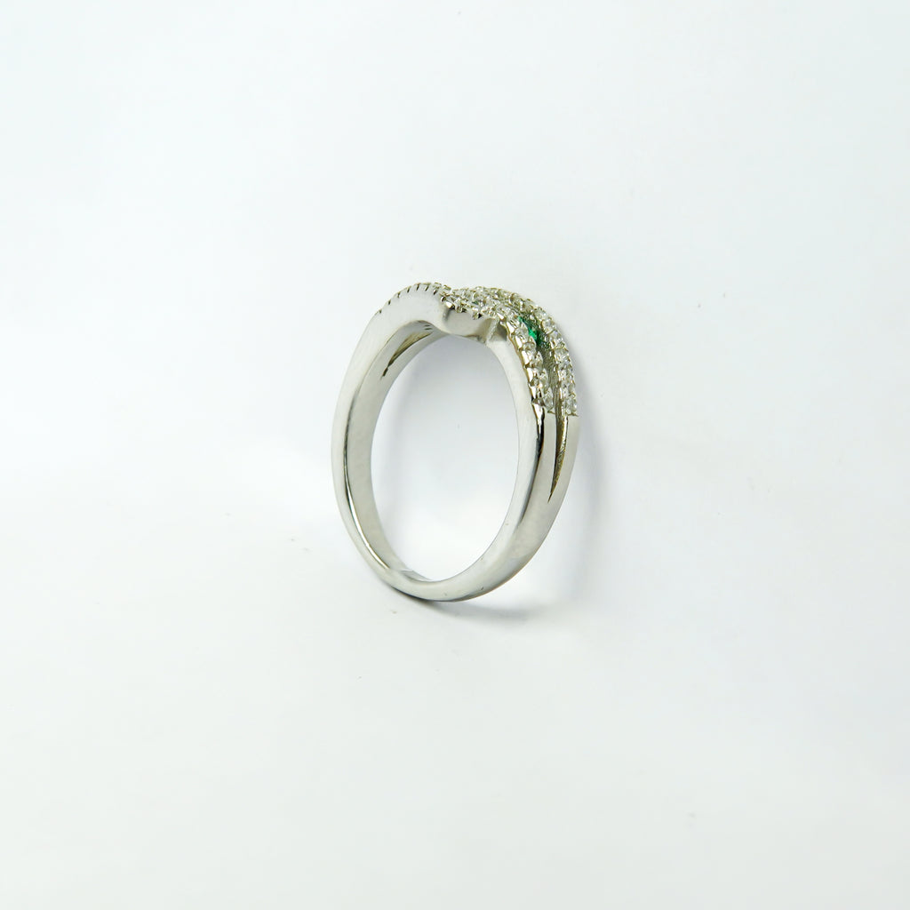 Brilliant Green Silver Ring