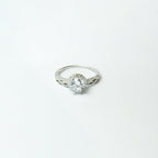 Vines and Solitaire Silver Ring