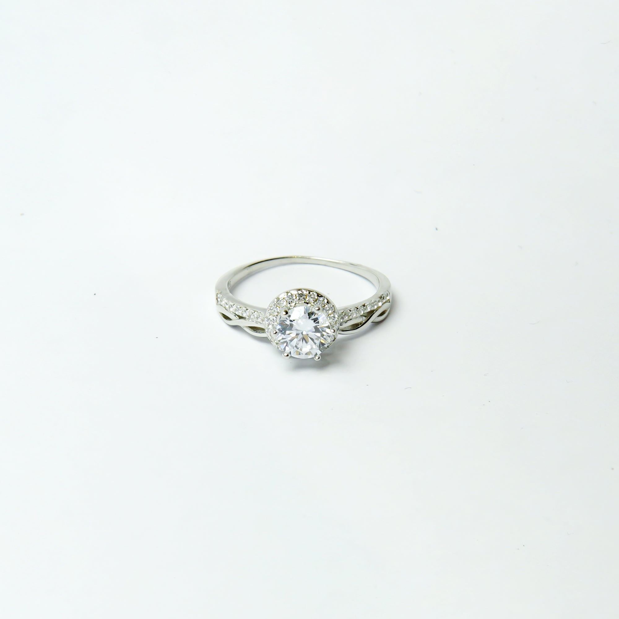 Vines and Solitaire Silver Ring