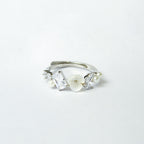 Blooming Diamond Pearl Silver Ring