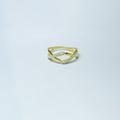 Statement Gold Plated Criss Cross SIlver Ring