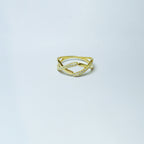 Statement Gold Plated Criss Cross SIlver Ring