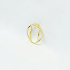 Statement Gold Plated Criss Cross SIlver Ring
