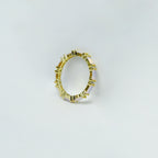 Horizon Studded Gold Plated Silver Band