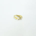 Twin Butterflies Gold Plated Silver Ring