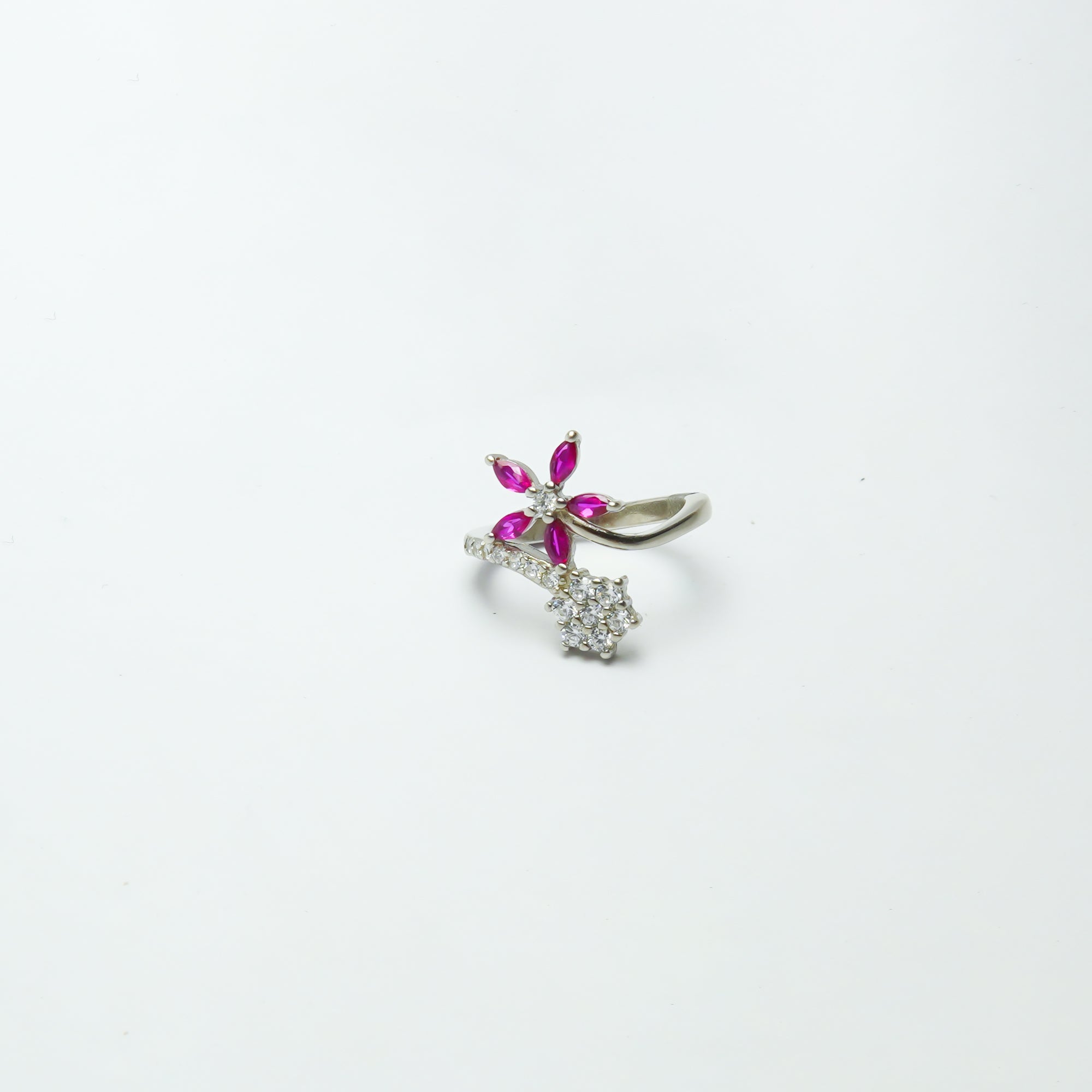 Bloomig Flower Open pathways Silver Ring