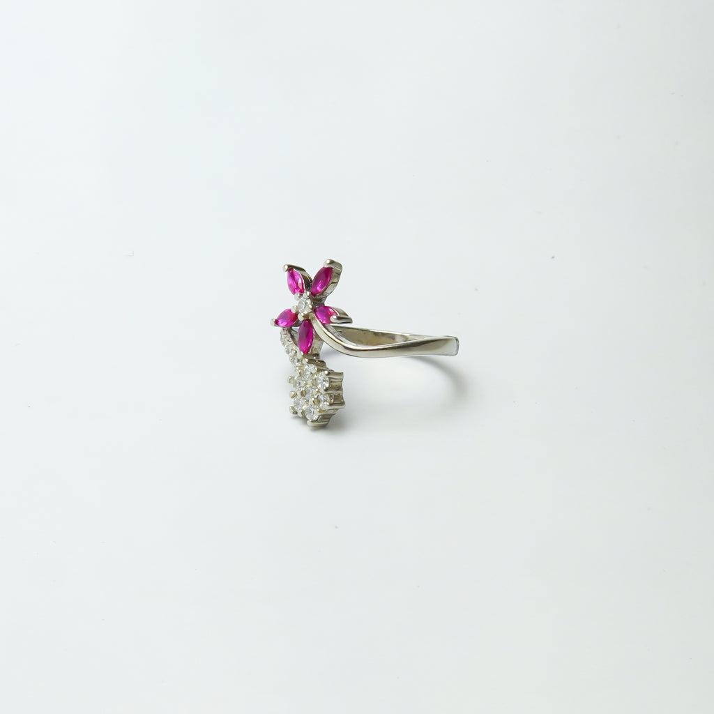 Bloomig Flower Open pathways Silver Ring