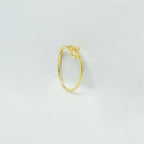 Open Cross Gold Plated SIlver Ring