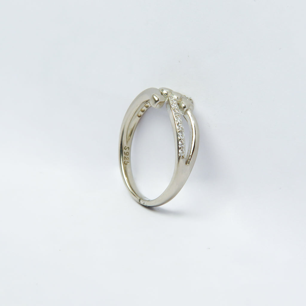 Heart Entangled Silver Ring
