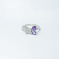 Purple In Butterfly Silver Ring