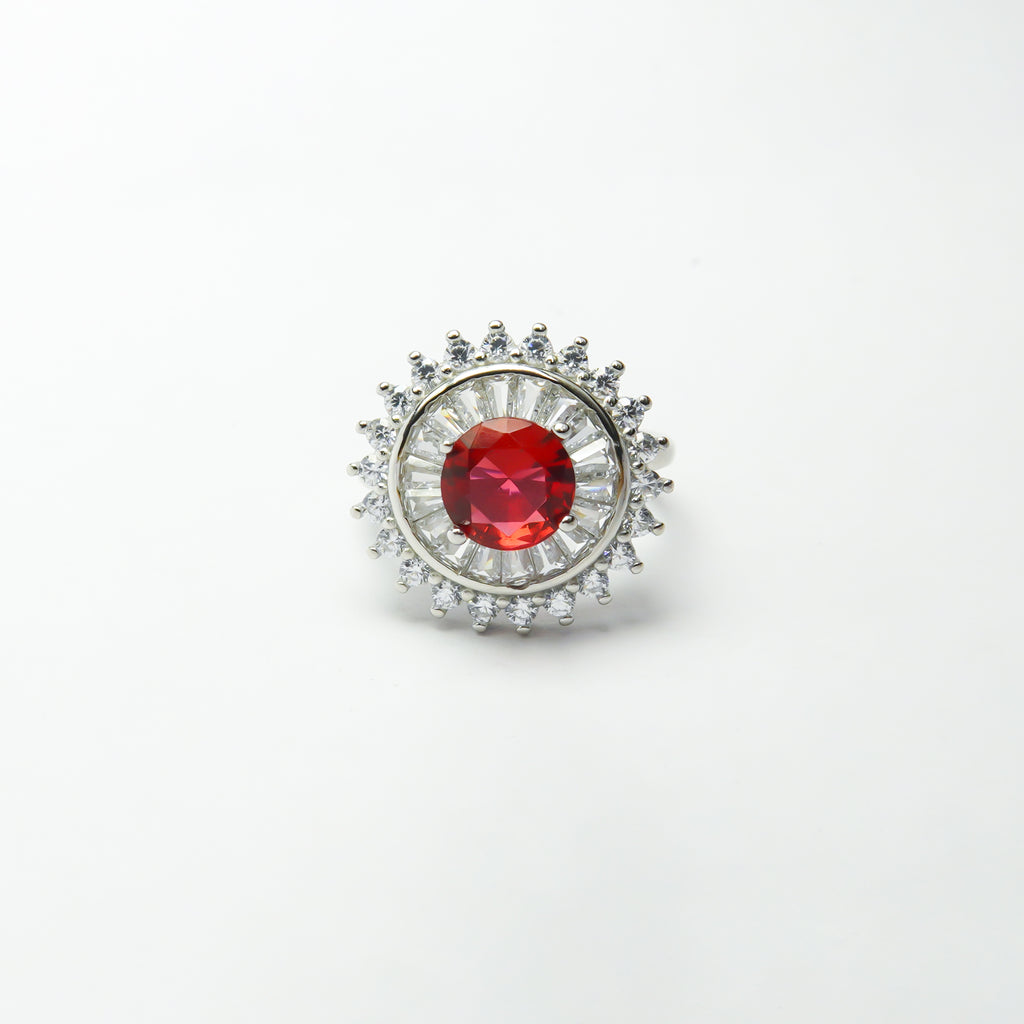 Eternal Fire Cocktail Silver Ring