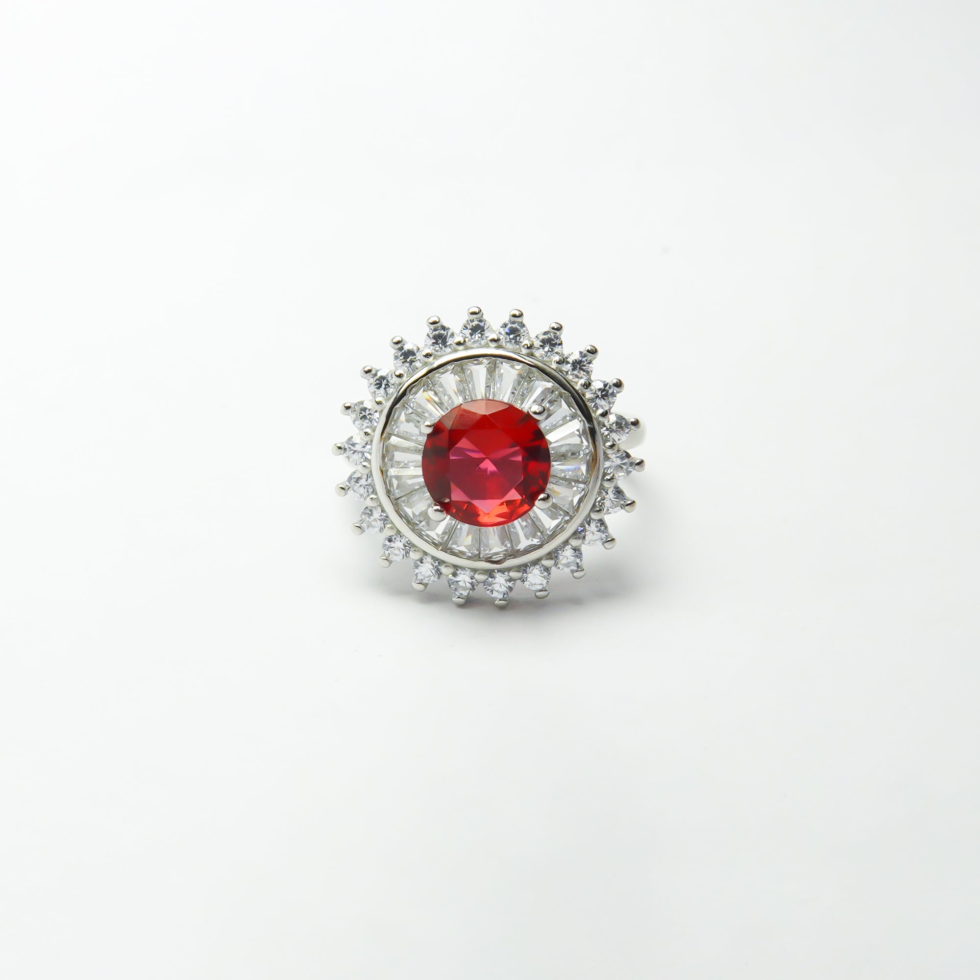 Eternal Fire Cocktail Silver Ring