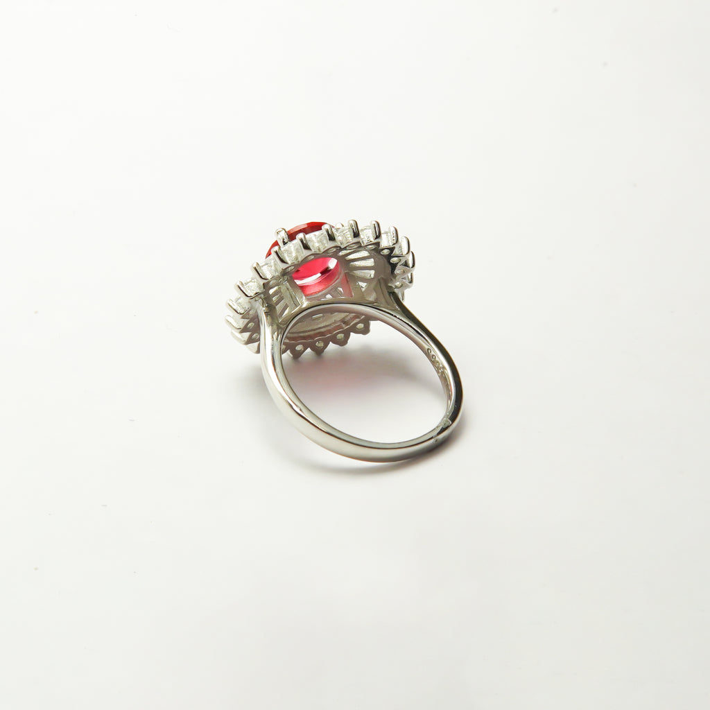 Eternal Fire Cocktail Silver Ring