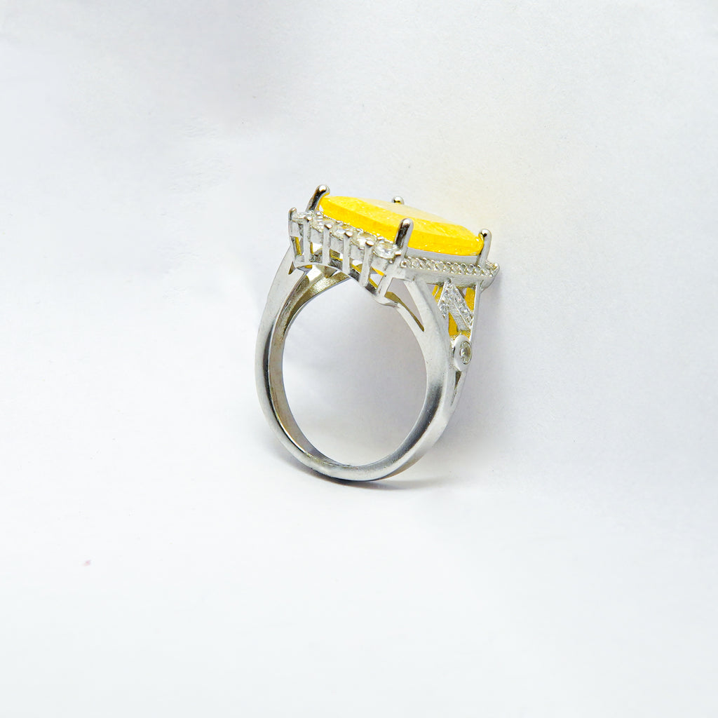 Dawn's First Light Silver Cocktail RIng