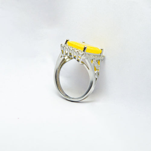 Dawn's First Light Silver Cocktail RIng