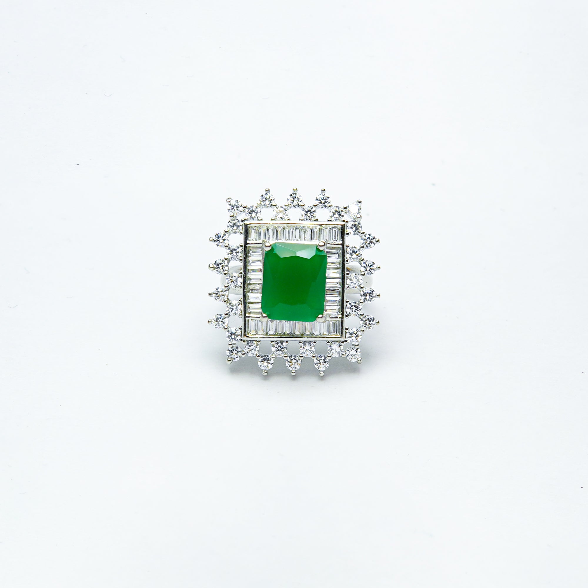 Mossy Star Silver Cocktail RIng